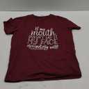 DANVOUY Womens If My Mouth Doesn't Say It My Face Definitely Will T Shirt(M)