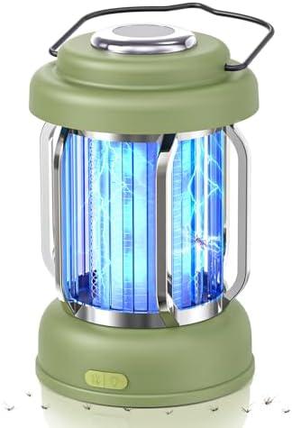 LiBa Portable Outdoor Bug Zapper, Electric Mosquito Killer Lamp for Camping, Patio, Garden, Kitchen - Rechargeable, Waterproof, Lighting and Mosquito Killer 2 in 1