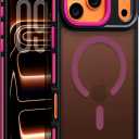 BENTOBEN Magnetic for iPhone 17 Pro Max Case 2025 [Compatible with Magsafe] [Military-Grade Protection] Matte Women Men Anti-Slip Shockproof Bumper Phone Cases for 17 Pro Max 6.9", Hot Pink/Black