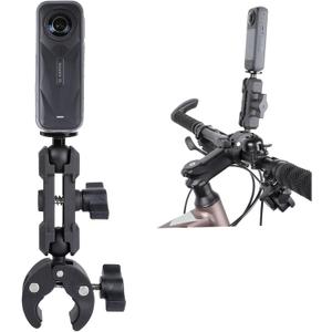 PellKing Camera Motorcycle Mount for Insta360 X5/X4/X3/X2,360 Rotation Metal Action Camera Clamp Holder with 1/4Thread for Moto Bike Bicycle Handlebar, for Insta360 One Go 3,X3/X2/X