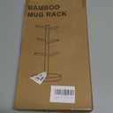 Wisuce Black Coffee Mug Tree, Updated Thick Bamboo Mug Holder Base,Coffee Cup Stand Mug Holders with 6 Hooks for Countertop Cup Rack Organizer Stand (Black)