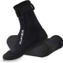 XUKER Neoprene Water Socks 3mm, Sand Proof Beach Small Size 7 Black 01-High Cut