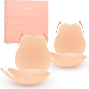 Nipple Covers with Lift for Women,2 Pairs Seamless Reusable Sticky Bra Push Up Adhesive Lifting Pasties | Lifting Regular(Fits C-D)