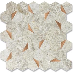 10 Sheets Sandstone Beige Hexagon Peel and Stick Backsplash for Kitchen Wall, Heat Resistant Stick on Backsplash PVC Smart Tiles, Waterproof Peel and Stick Wall Tiles for Bathroom