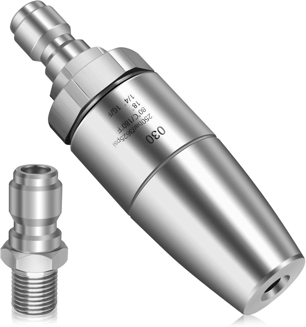 Boltigen Stainless Steel Turbo Nozzle Pressure Washer, 360 Rotating Pressure Washer Turbo Spray Tips Accessories, 3.0 GPM 1/4 Quick Connect Power Washer Attachments for Garden Car Cleaning