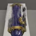 Dog Fire Hydrant Pee Post Puppy Pee Training Post Garden Statue, Blue & Gold Fire Hydrant Outdoor Figurines Decor for Yard Garden Lawn Patio (Small)