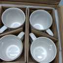 LE TAUCI Coffee Mugs 12 oz, Ceramic Mug Set Set of 4, Embossment Cups for Espresso, Latte, Tea, Cocoa, Cappuccino & Mocha, Dishwasher Oven Microwave Safe - 3.4 inch, Arctic White