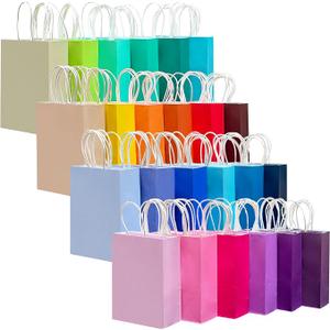  24 Colors Small Gift Bag with Handles Bulk 24PCS Paper Party Bags 8.3"x6"x3" Multiple Uses (Small Size)
