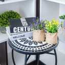 VCUTEKA Mosaic Outdoor Side Table, 14" Round Small Patio Accent Table Indoor End Table for Yard, Garden, Living Room, Bistro Balcony or Lawn Black, 14 inches x 14 inches x 21 inches
