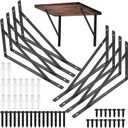 8 Pcs Heavy Duty Shelf Brackets, Floating Metal Shelf Brackets, Metal Wall Mount L Shaped Shelves Support Angle Brackets for Heavy Duty Floating Shelves Shelf Brackets (11.81 inch x 7.48 inch)