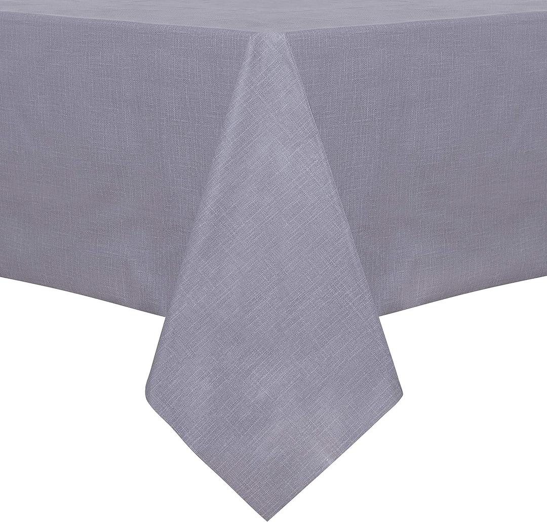 Sancua 100% Waterproof Rectangle PVC Tablecloth - 54 x 78 Inch - Oil Proof Spill Proof Vinyl Table Cloth, Wipe Clean Table Cover for Dining Tables, Buffet Parties and Camping, Grey