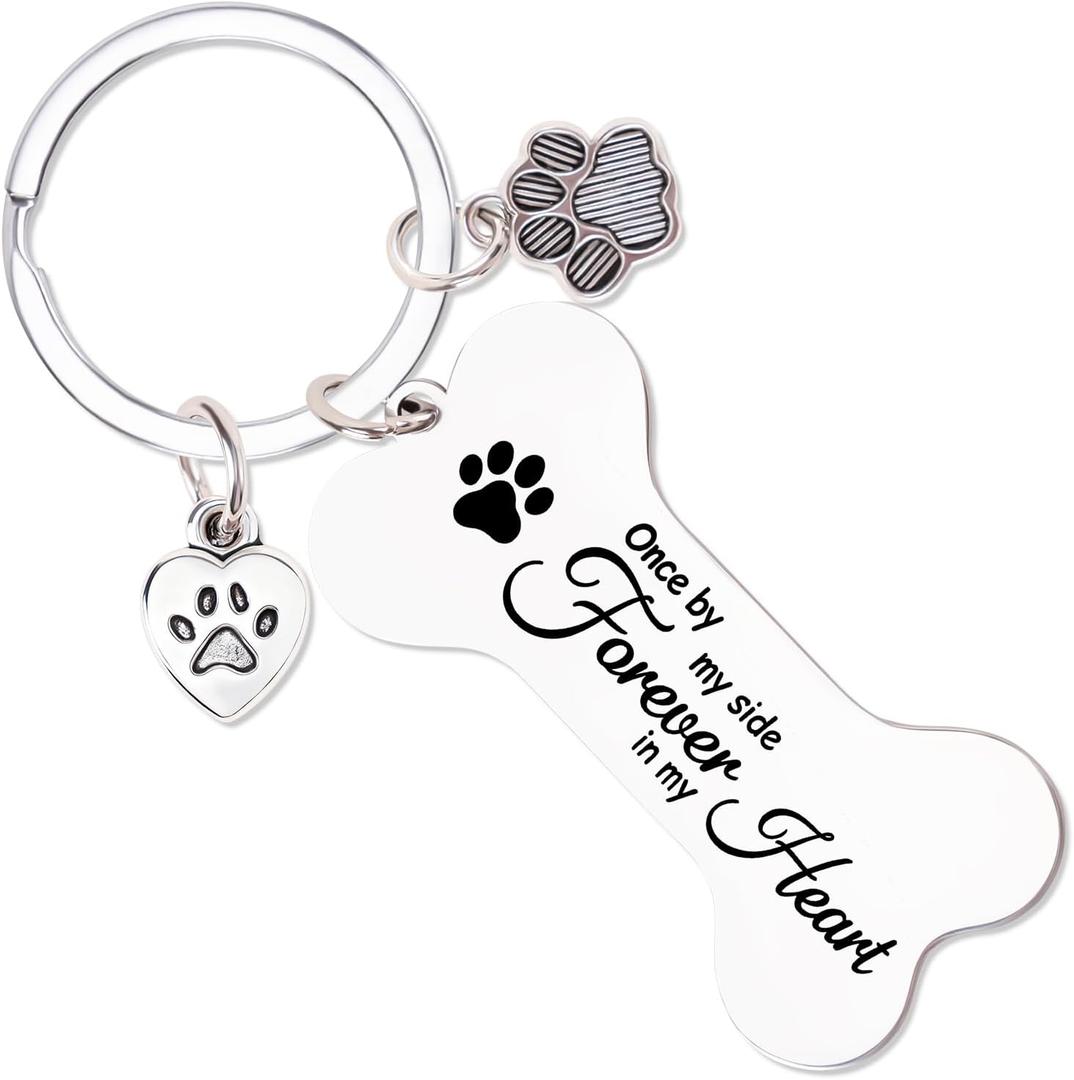 Dog Memorial Gifts for Loss of Dog Keychain Pet Memorial Gifts for Dogs Pet Paw Print Sympathy Remembrance Gift Keyring