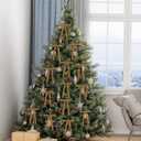 30 Pcs Christmas Velvet Wreath Bows, 5 x 7 Inch Vintage Velvet Ribbon Rustic Crafts Gift Bows for Indoor Outdoor Wreaths Garland Holiday Xmas Tree Wrapping Crafts (Khaki, Width of 5/8")