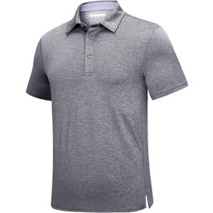 KEFITEVD Mens Polo Shirt Golf Short Sleeve Dry Fit Breathable | Quick dry, Moisture Wicking, Stretchy, Classic Fit with Striped Collar, Breathable, for Golf, Tennis, Fishing, Outdoor Sports (M)
