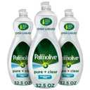 Palmolive Ultra Dishwashing Liquid Dish Soap, Pure + Clear Fragrance Free - 32.5 Fluid Ounce, Pack of 9