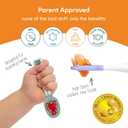 NumNum Baby Spoons Set, Baby Essentials Pre-Spoon GOOtensils for 6+ Months, First Stage Self-Feeding Spoons for Baby Led Weaning (BLW), Silicone Toddler Utensils, BPA-Free, 2 Pack Blue/Orange