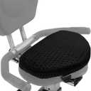 3" Thick Universal Recumbent Bike Seat Cushion - Anti-Slip Pad with Fixed Strap & One-Sided Silicone Printing Exercise Bikes Seat Cushion (Black)