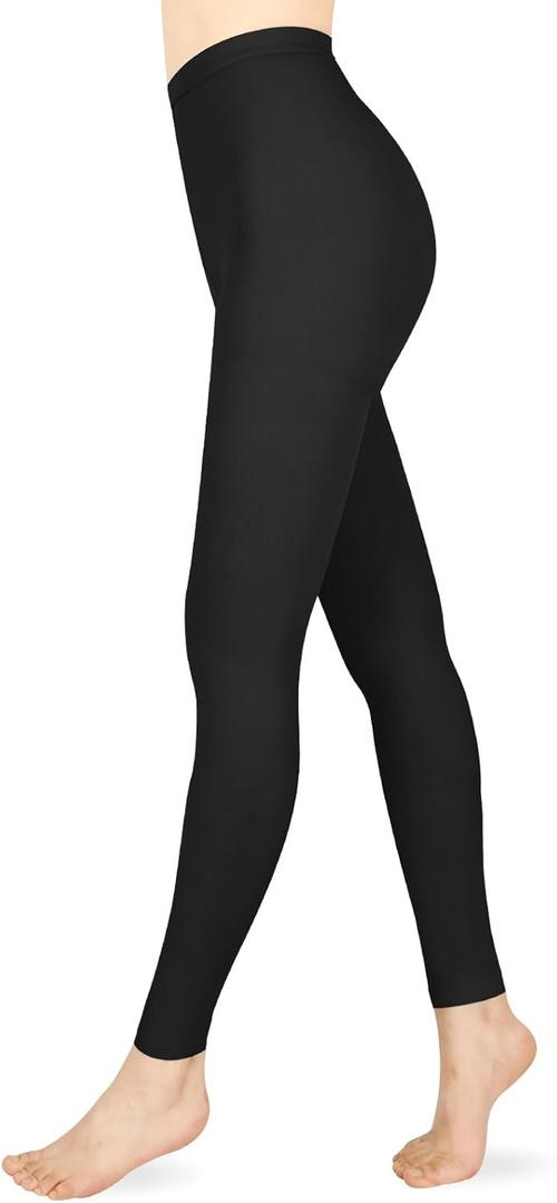 Compression Pantyhose for Women & Men, Medical Graduated Compression Stockings, Compression Tights (Medium, Black/Footless/20-30 mmHg)