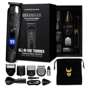 The Beard Struggle Varangian Beard Trimmer® 6-in-1 for Hair, Beard, Body & Beyond, Titanium Blade, 17 Length Adjustable Blade with Digital LED Display, Cordless Clipper