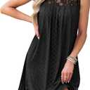 BKRIVE Swim Suit Coverup for Women 2026 Summer Dresses Eyelet Bathing Suit Beach Vacation Outfits Black XL