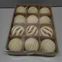 3.15INCH Beige Velvet Ornaments for Christmas Tree, 12PCS Glitter Flocked Christmas Ornaments Decorations Balls Set Decor