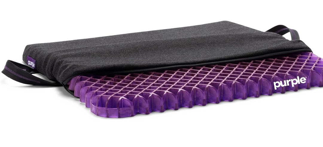 Purple Simply Seat Cushion, Lightweight 1.25" Low-Profile Gel Seat Cushion
GelFlex Grid for Car Seat, Airplane, Desk Chair - Pressure-Reducing, Temperature-Neutral, No-Slip - Made in USA