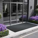 Extra Large Indoor/Outdoor Entrance Mat - 4 x 5 Feet, Rubber Border Door Mat Heavy Duty, Waterproof, Low-Profile, Easy to Clean, Rubber Entry Mat,Commercial Floor Mat, Charcoal Grey