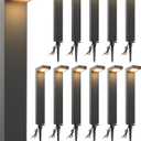 SUNVIE 12-Pack Low Voltage Landscape Lights 5W 3000K LED Pathway Lights IP65 Waterproof Outdoor Landscape Path Lighting with Connectors Cast-Aluminum for Garden Walkway Yard, 12-24V AC/DC, Warm White