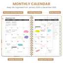 2026 Planner, Weekly and Monthly Planner for Women, Jan 2026 - Dec 2026 Pretty 2026 Calendar Planner with Monthly Tabs, Inner Pocket, Spiral Binding, Perfect for Office Home School - 8.5" x 11", Landscape