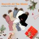 Womens Winter Hats and Gloves Set Gifts, Warm Knit Touchscreen Gloves Beanie Caps With Pom Pom