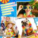 Set of 36 Hawaiian Leis Flower Lei Hawaiian Necklace Tropical Hawaii Luau Party Favors Decoration for Beach Birthday Graduation Kids Photo Prop, 41 Inches (Rainbow)