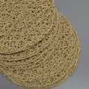 Geosar Round Woven Placemats Bulk Rustic Paper Braided Placemats Boho Natural Non slip Heat Resistant Table Mats for Wedding Party, Dinner Table Centerpiece Decoration, 13 Inch (White Beige,24 Pcs)