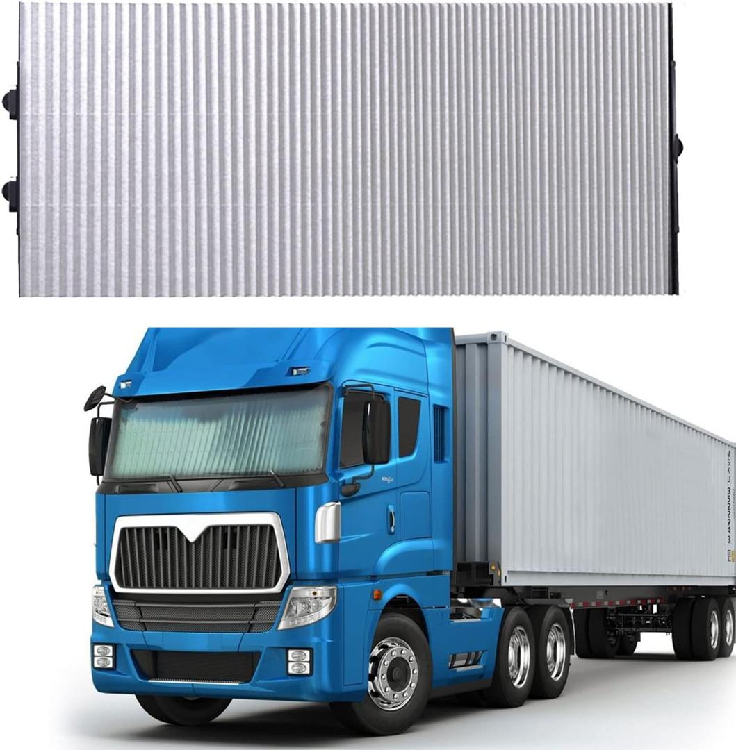 Car Retractable Windshield Sun Shade, Large Sunshade Protector Blocks 99% UV Rays to Keep Your Truck Cool, Auto Sun Visor Fits Front Window of Various Models with 3 Suction Cups