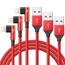 3Pack 90 Degree Lightning Cable, iPhone Charger Cable 6ft, [Apple MFi Certified] Long Cable Fast Charging Cord Compatible for iPhone 14/13/12/11/Pro/Max/Mini/X/Plus/8/7/6/Plus - Red