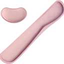 Keyboard Wrist Rest Mouse Wrist Support Set, Memory Foam Wrist Rest Pad for Computer Laptop Keyboard Mouse, Ergonomic Wrist Cushion Support for Typing Pain Relief, Gaming Home Office, Pink