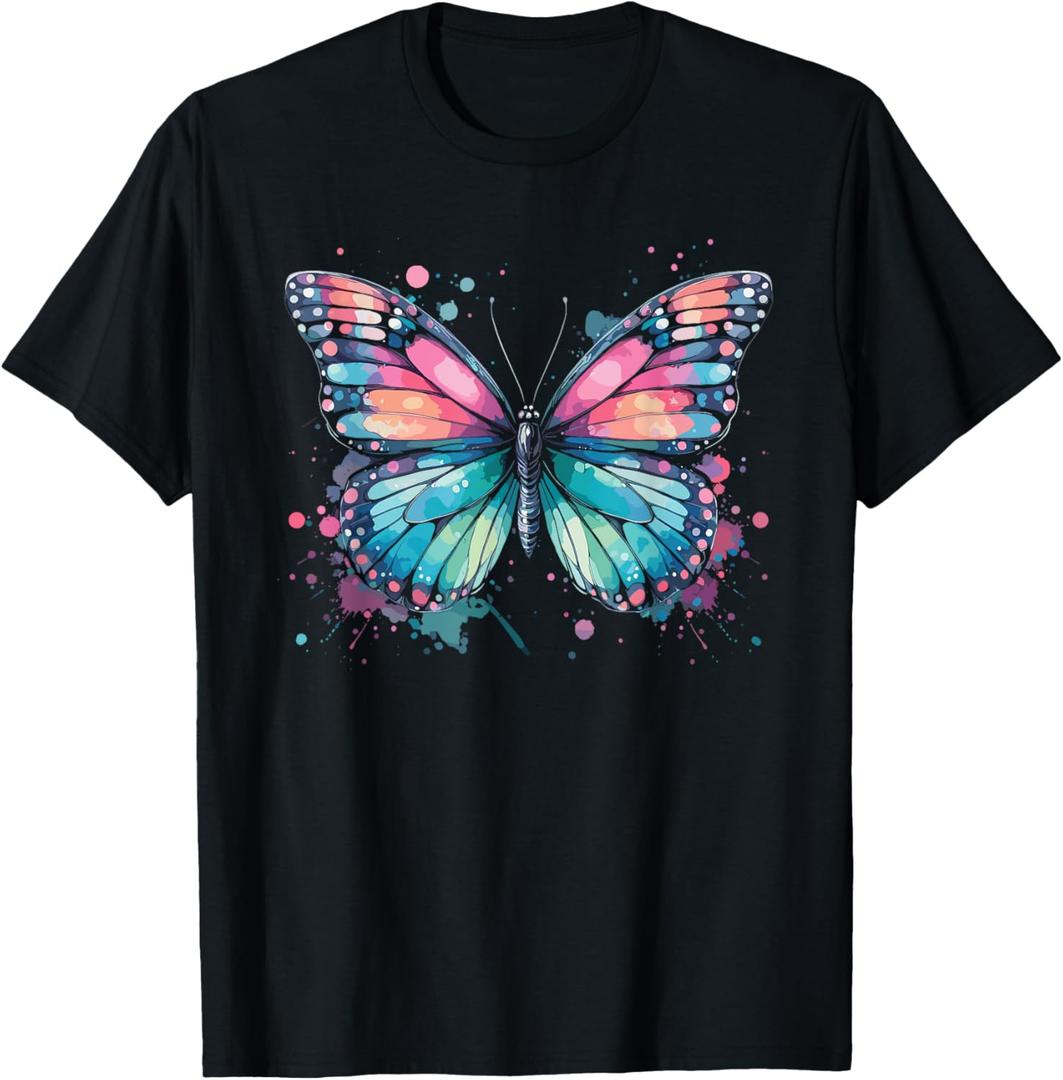 Butterfly Watercolor Design  Boho Aesthetic Art T-Shirt