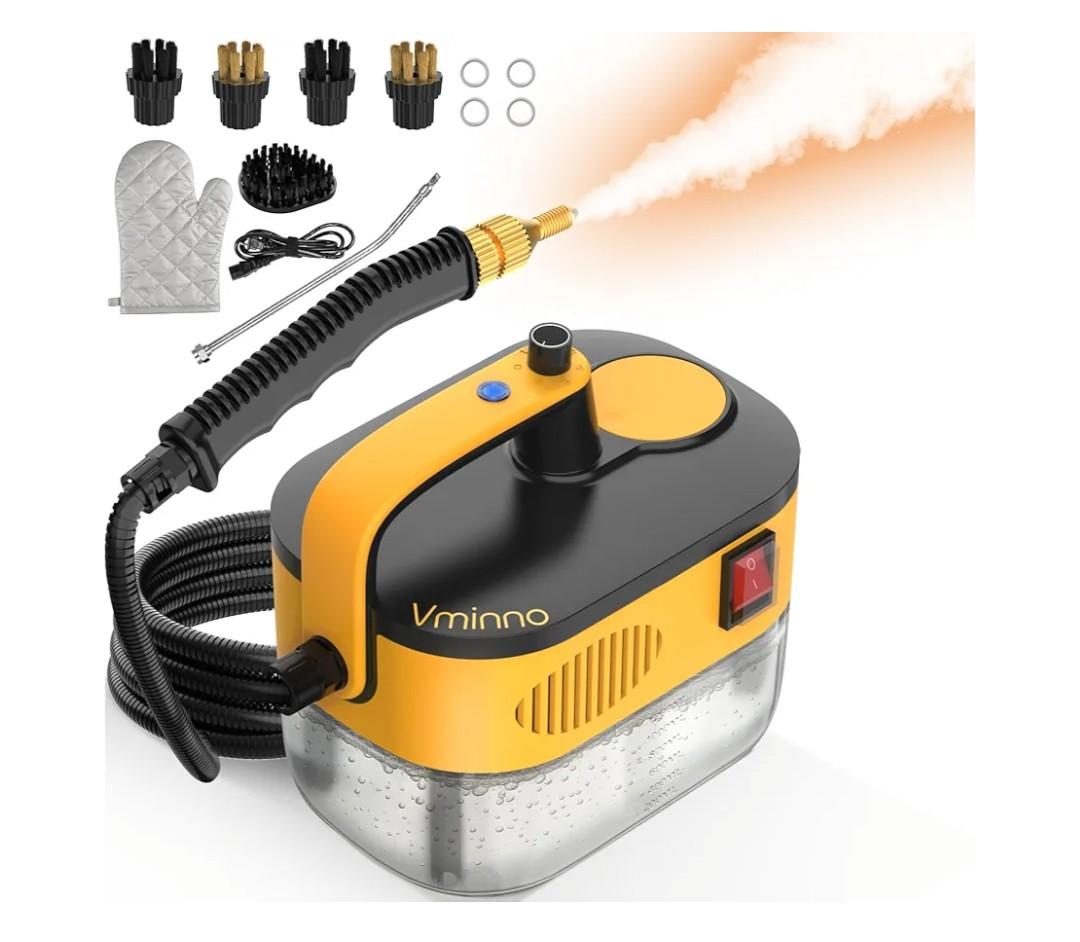 Heavy Duty Steam Cleaner for Home, 15s Fast Heating & 1.2L Tank Steam Cleaner with 11Piece Accessories, 6Level Adjustable Steamer for Cleaning Grout, Tile, Steamer for Car Detailing