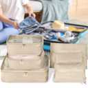 Packing Cubes 6 Set Luggage Packing Organizers for Travel Accessories Suitcase Organizers Travel Essentials (Beige)