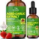 Aged Garlic Extract Liquid Drops, Odorless Garlic Supplement with CoQ10 Cayenne Hawthorn Berry Nattokinase Omega-3 Vitamin B6 & B12 for Heart Immune Health Support, Grown Allium Sativum Bulb, EXP:02/15/2028
