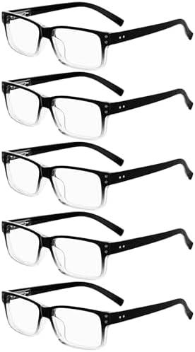 Eyekepper Vintage Reading Glasses for Men - 5 Pack Spring Hinges Classic Readers