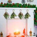 XunYee 4 Pieces Christmas Mistletoe Ornaments Artificial Mistletoe Branches Decor Decorative Mistletoe Decoration Hanging Red and White Berry Picks for Home Christmas Handmade Party Decorations