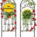 AMAGABELI GARDEN & HOME 2 Pack 60" x 18" Garden Trellis for Climbing Plants Outdoor Rustproof Metal Trellis for Potted Plants and Roses Vines Vegetables Flowers Ivy Cucumbers Clematis Supports Bronze