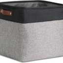 DULLEMELO Cube Basket for Storage, Collapsible Fabric Cube for Organizing, Storage Cube for Closet, Laundry, Nursery, Shelves, Decorative Basket for Gifts Empty (Black&Gray) (Cube-13"x13"x13")