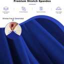 2 Pack 132inch Royal Blue Round Tablecloth, Circle Stretch Table Cloths for 6 FT Tables, Round Royal Blue Table Skirt for Wedding Birthday Photography Party Social Events Engagement Party Decorations