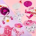 Disco Cowgirl Birthday Party Decorations, Pre-strung Happy Birthday Banners and 12 Hanging Swirls, Western Disco Theme Party Supplies for Girls, Teens, or Adults (Pink)