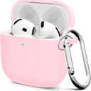 Premium Protective Case for AirPods 4th Generation - Stylish & Durable Air Pods Case with Keychain for Air Pod & Air Pods AccessoriesPink (A3-Light Pink)