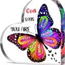 Christian Gifts for Women Stocking Stuffers for Women Teen Girls - Butterfly Inspirational Religious Gifts for Mom Wife Sister Friends Coworker Female Christmas Birthday Present Home Art Decor Signs