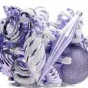 Christmas Ball Ornaments Set Shatterproof Christmas Tree Ornaments 24 PCS Painted Shaped Styles Xmas Tree for Holiday Decor, Purple