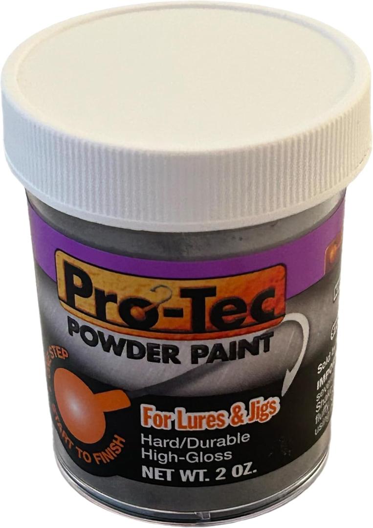 Pro-Tec Powder Paint for fishing Lures Jigs and Lures Fishing Lure Paint Jig Head Fishing Paint, Fishing Lure Paint High Gloss Powder Coating Paint, 2 Ounces (Pro-Tec Black Neon 2 oz)
