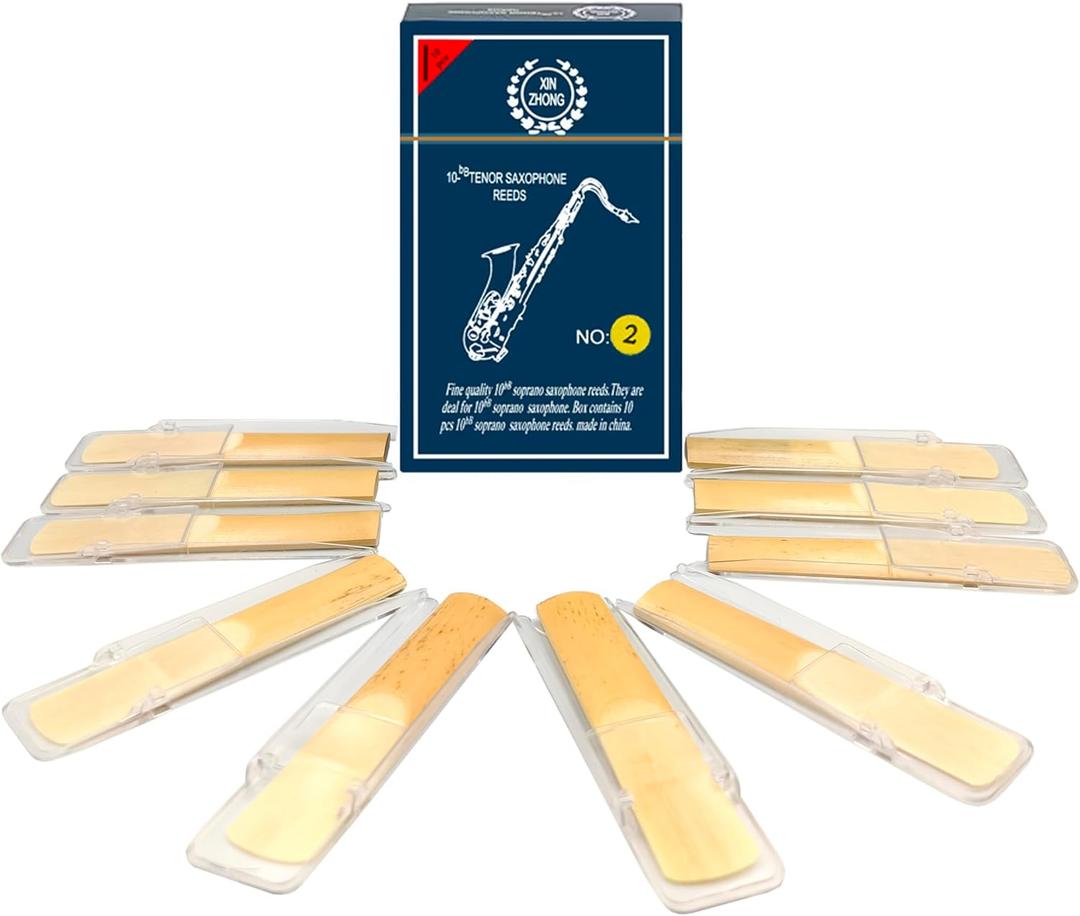 10PCS Tenor Saxophone Reeds for Tenor Sax (Strength 2.0)